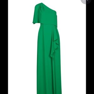 BCBG Secha one shoulder draped gown